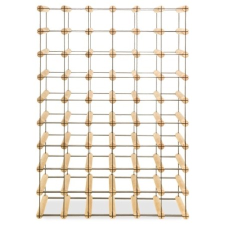 Piętrowy regał na 54 butelki RW-8 6x9 Dark metal - Light wood