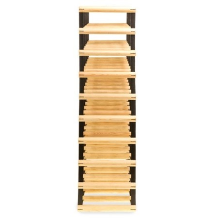 Piętrowy regał na 54 butelki RW-8 6x9 Dark metal - Light wood