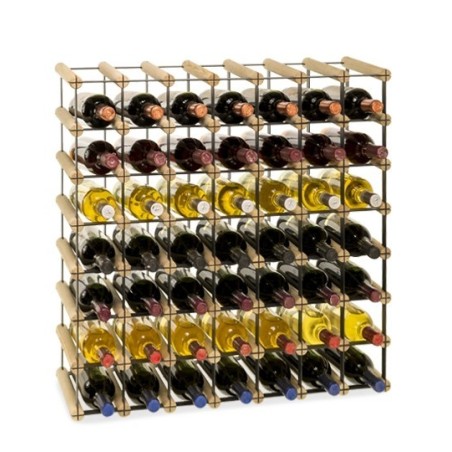 Stojak winiarski RW-8 7x7 na 49 butelek - jasne drewno i ciemny metal