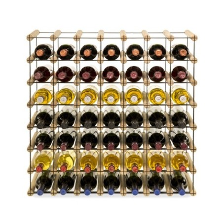 Stojak winiarski RW-8 7x7 na 49 butelek - jasne drewno i ciemny metal