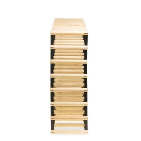 Stojak winiarski RW-8 7x7 na 49 butelek - jasne drewno i ciemny metal