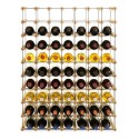 Regał na 63 butelki alkoholu RW-8 7x9 Dark metal - light wood
