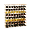 Duży regał na alkohole RW-8 8x8 z wnękami na 64 butelki. Metal/drewno