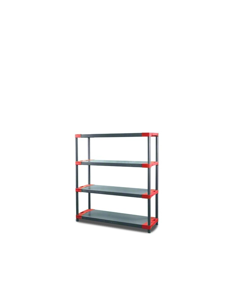 Tytan-4 - Regał plastikowy TYTAN-4 138x100x46 czerwone organizery przy blatach - produkt MODO24.PL 1