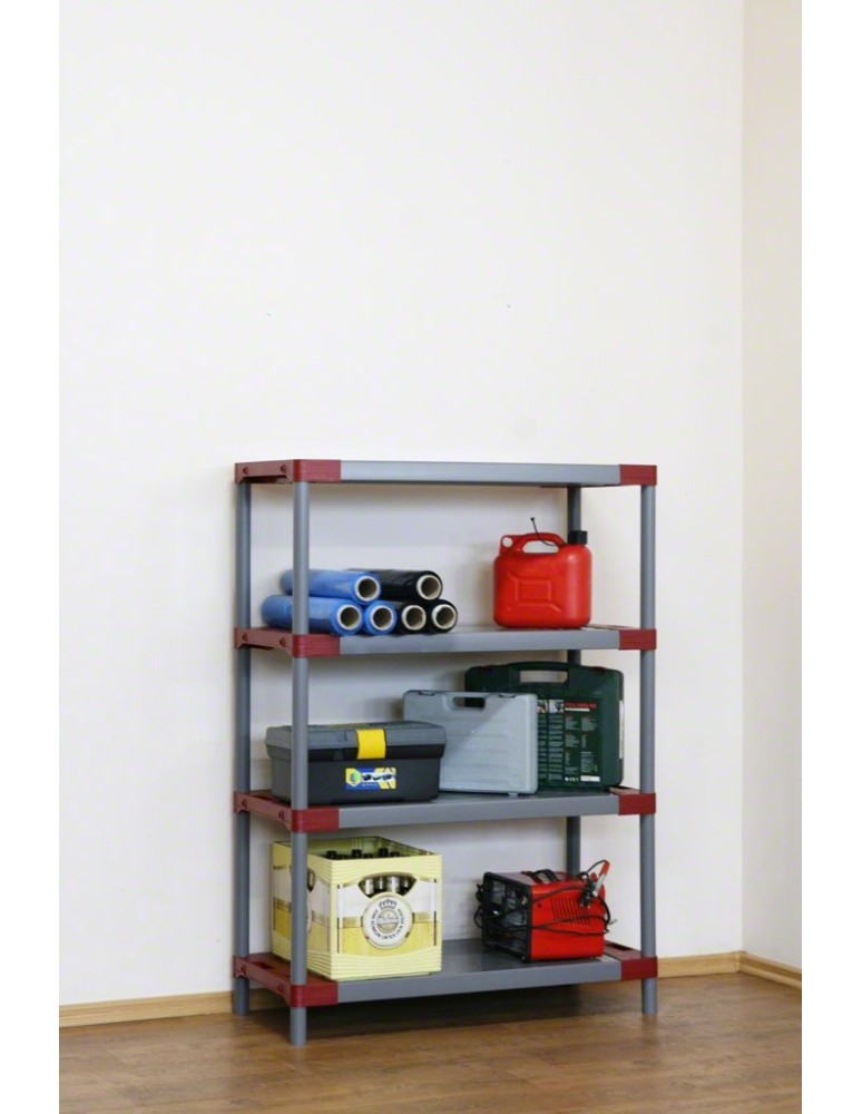 Tytan-4 - Regał plastikowy TYTAN-4 138x100x46 czerwone organizery przy blatach - product MODO24.PL 7