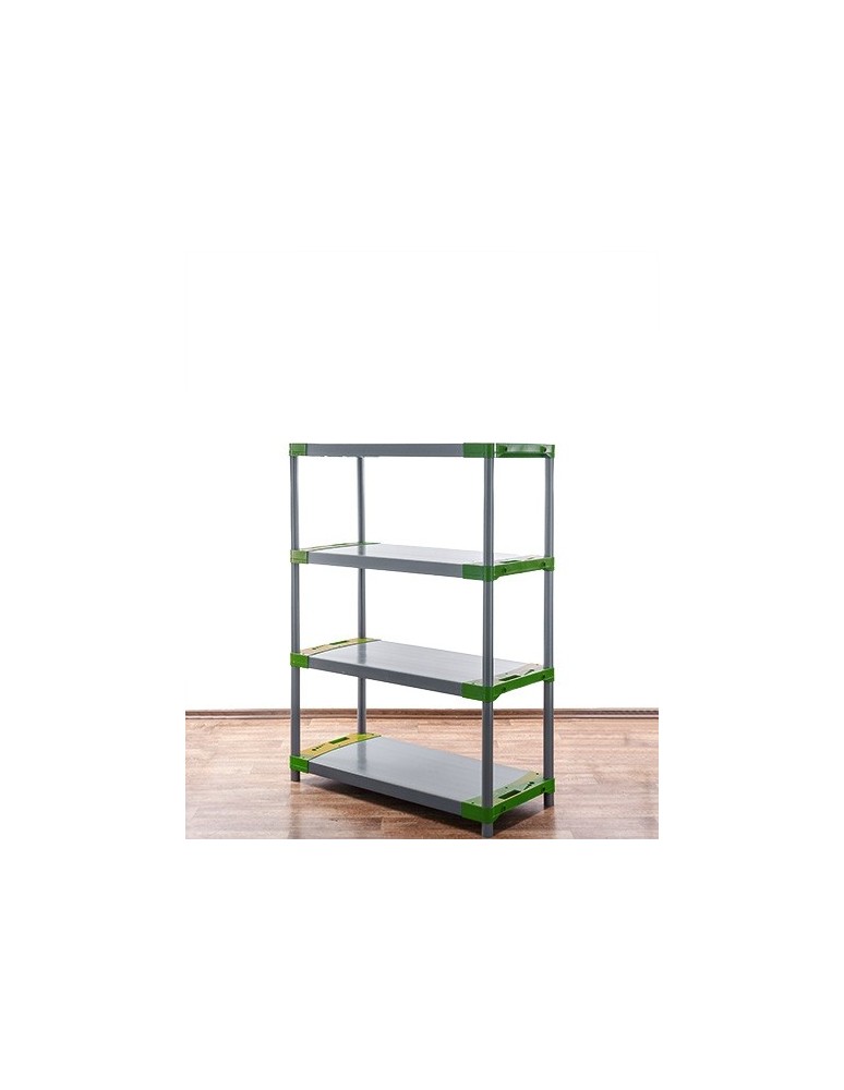 Tytan-4 - Regał plastikowy TYTAN-4 138x90x46 szary - zielone dodatki - produkt MODO24.PL 1