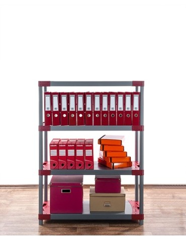 Tytan-4 - Regał plastikowy TYTAN-4 138x90x46 szary - zielone dodatki - product 5