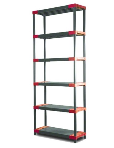 Regał plastikowy SZARY TYTAN-6 222x70x46 · Nośność półki 160 kg