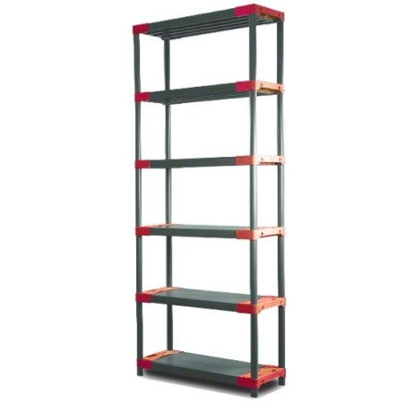 Regał plastikowy SZARY TYTAN-6 222x70x46 · Nośność półki 160 kg