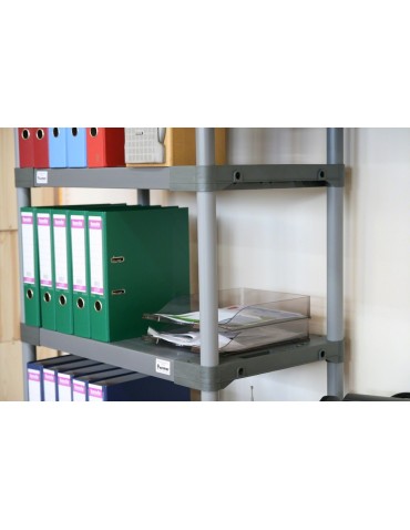 Tytan-6 - Plastikowy regał TYTAN-6 szary 222x60x46 z czerwonym akcentem - product 5