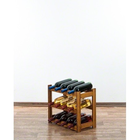 Sosnowy regał na wino RW-1-12 W kolorze olchy