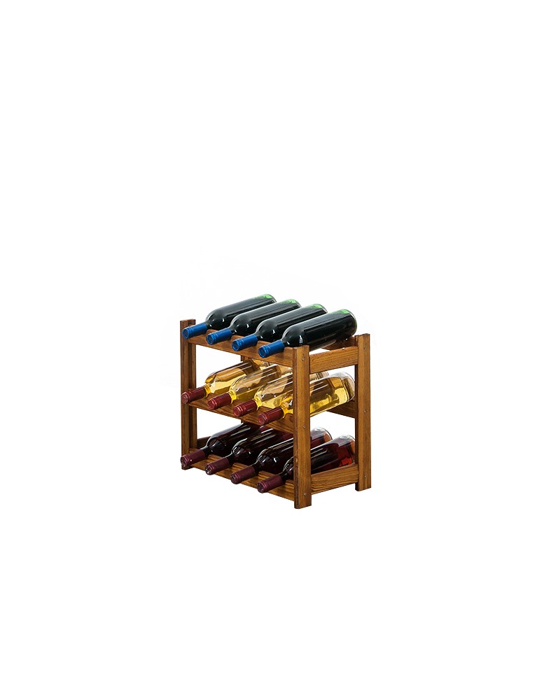 Otwarte regały alkoholowe RW-1 - Sosnowy regał na wino RW-1-12 W kolorze olchy - produkt MODO24.PL 1