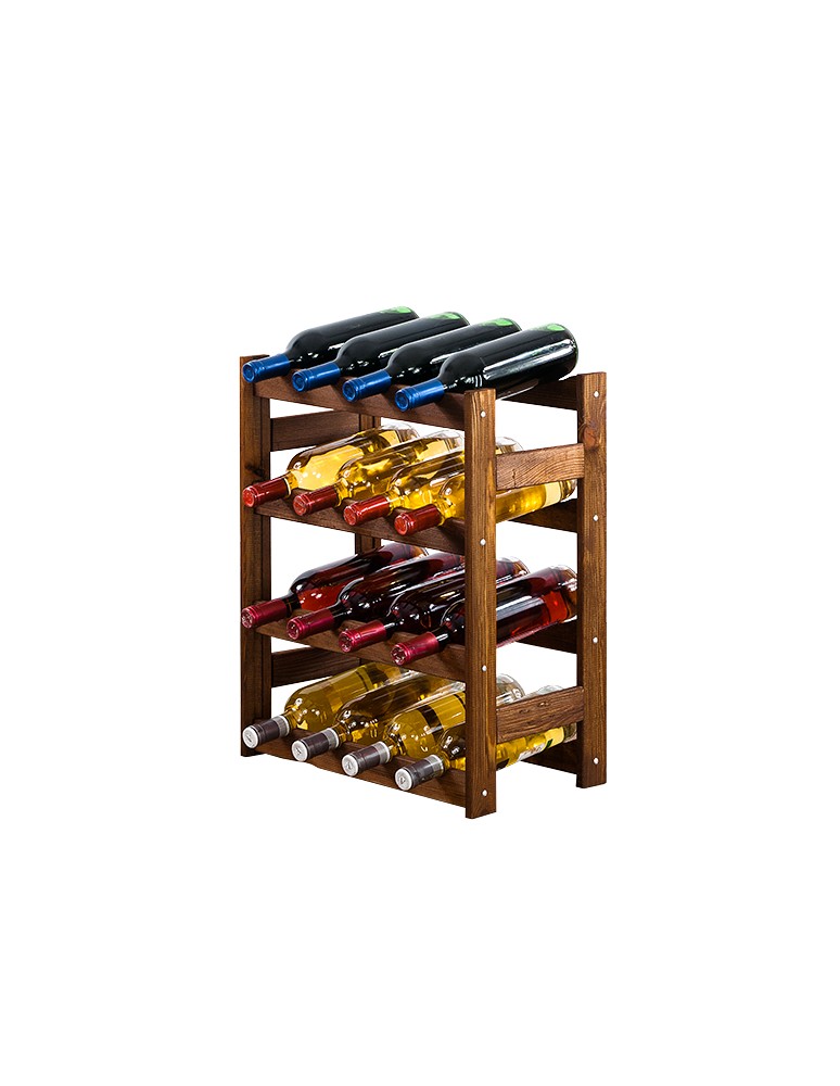 Otwarte regały alkoholowe RW-1 - Sosnowy regał na wino RW-1-16 ▪ W kolorze brązowym - produkt MODO24.PL 1