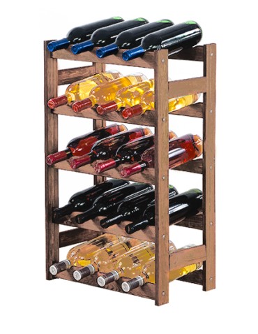 Sosnowy regał na wino RW-1-20 ▪ W kolorze brązowym