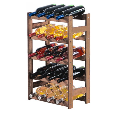 Sosnowy regał na wino RW-1-20 ▪ W kolorze brązowym