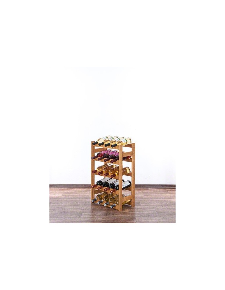 Otwarte regały alkoholowe RW-1 - Sosnowy regał na wino RW-1-20 ▪ W kolorze olchy - produkt MODO24.PL 1