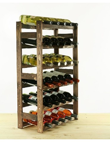 Sosnowy regał na wino RW-1-30 ▪ W kolorze brązowym