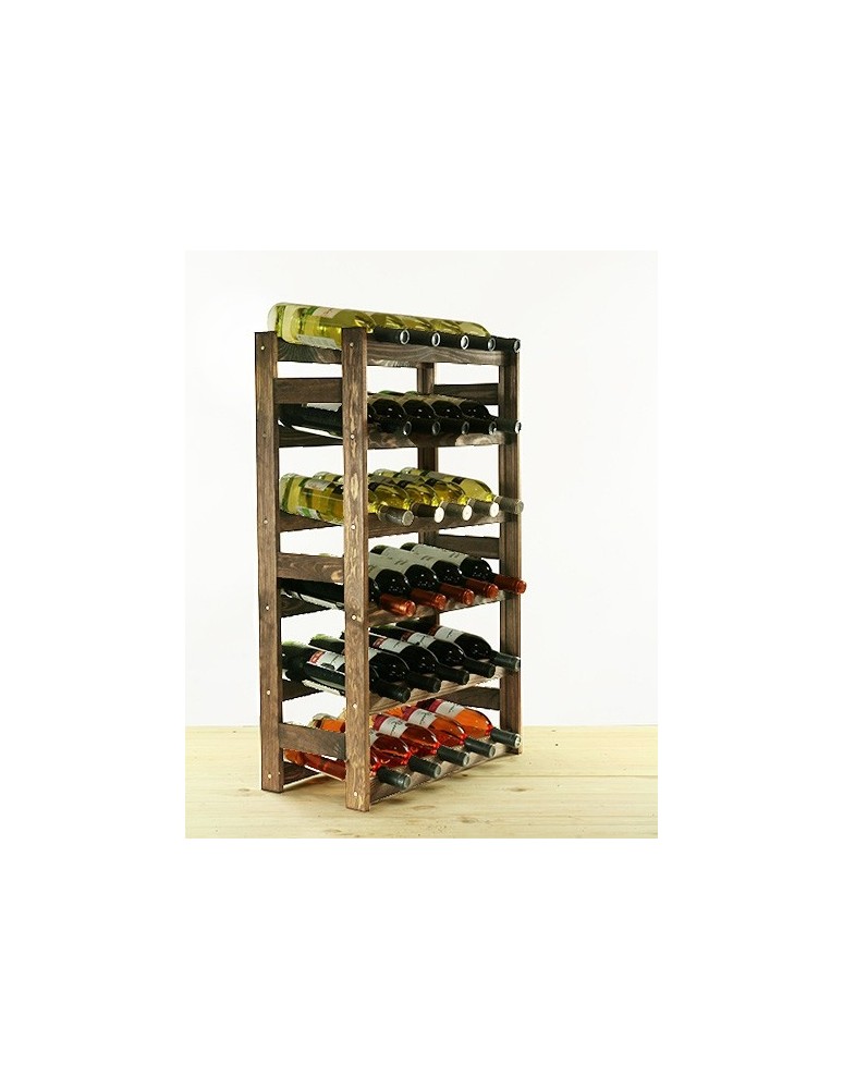 Otwarte regały alkoholowe RW-1 - Sosnowy regał na wino RW-1-30 ▪ W kolorze brązowym - produkt MODO24.PL 1