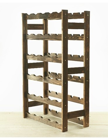Sosnowy regał na wino RW-1-30 ▪ W kolorze brązowym - product 2