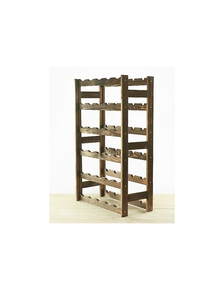 Otwarte regały alkoholowe RW-1 - Sosnowy regał na wino RW-1-30 ▪ W kolorze brązowym - product MODO24.PL 2