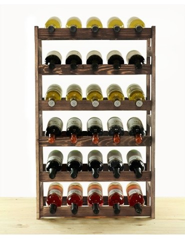 Otwarte regały alkoholowe RW-1 - Sosnowy regał na wino RW-1-30 ▪ W kolorze brązowym - product 3