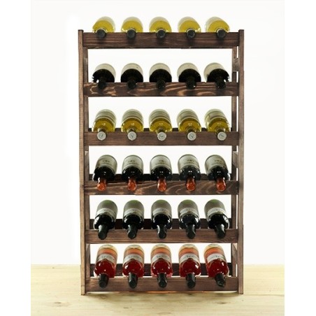 Sosnowy regał na wino RW-1-30 ▪ W kolorze brązowym