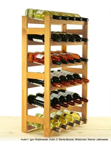Sosnowy regał na wino RW-1-30 ▪ W kolorze olchy
