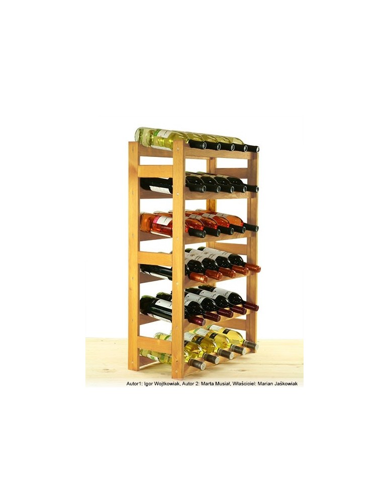 Otwarte regały alkoholowe RW-1 - Sosnowy regał na wino RW-1-30 ▪ W kolorze olchy - produkt MODO24.PL 1
