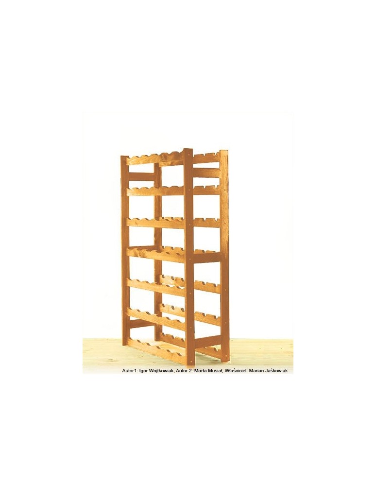 Otwarte regały alkoholowe RW-1 - Sosnowy regał na wino RW-1-42 ▪ W kolorze olchy - produkt MODO24.PL 1