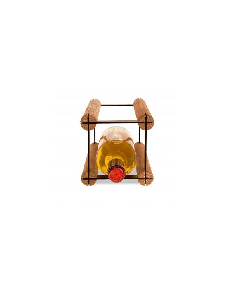 Regały na butelki szklane/PET RW-8  Przechowywanie alkoholu w domu - Stojak na butelkę RW-8 1x1 czerń · brąz - produkt MODO24.PL 1