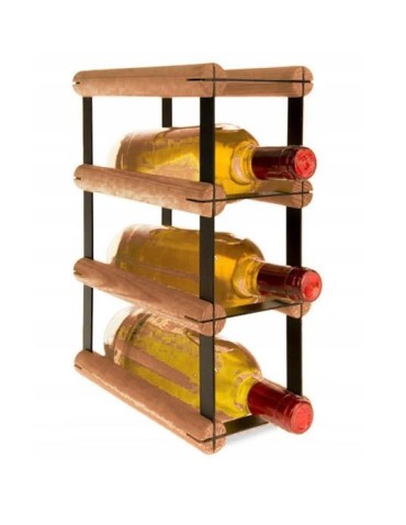 Stojak na 3 butelki RW-8 1x3 czerń · brąz