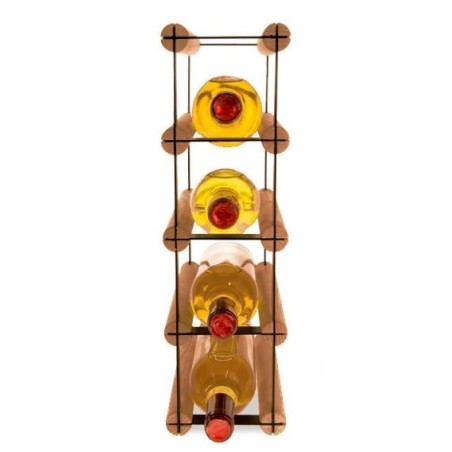 Stojak na 4 butelki RW-8 1x4 czerń · brąz