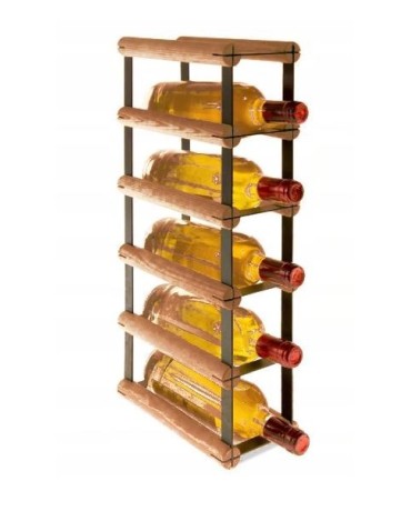Regały na butelki szklane/PET RW-8  Przechowywanie alkoholu w domu - Stojak na 5 butelek RW-8 1x5 czerń·brąz - product 3
