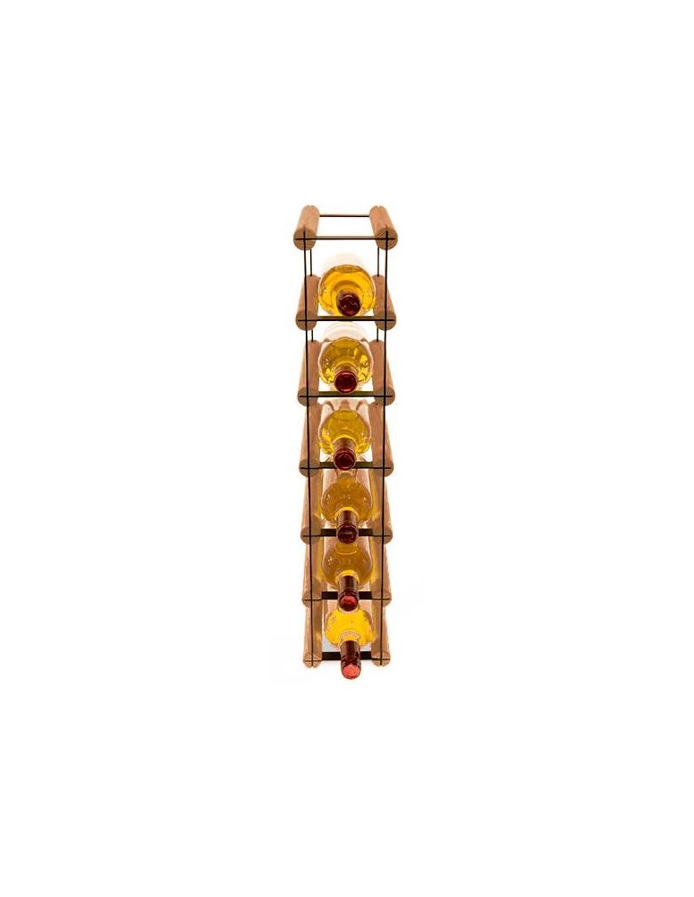 Regały na butelki szklane/PET RW-8  Przechowywanie alkoholu w domu - Stojak na 6 butelek RW-8 1x6 czerń·brąz - produkt MODO24.PL 1