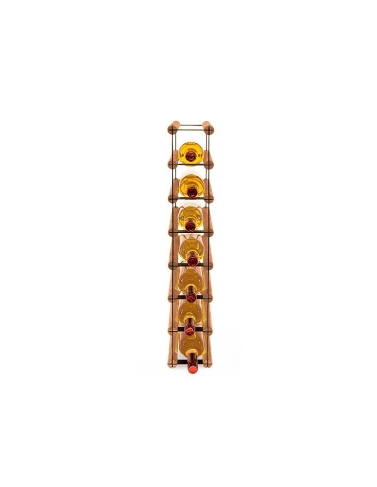 Regały na butelki szklane/PET RW-8  Przechowywanie alkoholu w domu - Stojak na 7 butelek RW-8 1x7 czerń·brąz - produkt MODO24.PL 1