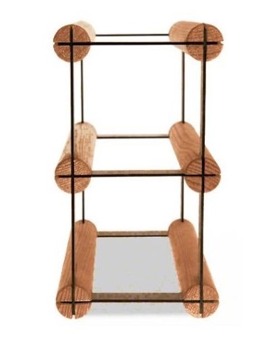 Stojak na 2 butelki RW-8 1x2 czerń·brąz - product 2