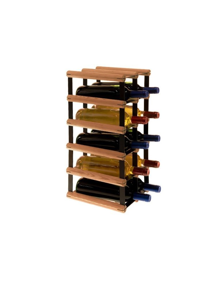 Regały na butelki szklane/PET RW-8  Przechowywanie alkoholu w domu - Stojak · 10 butelek RW-8 2x5 czerń·brąz - produkt MODO24.PL 1