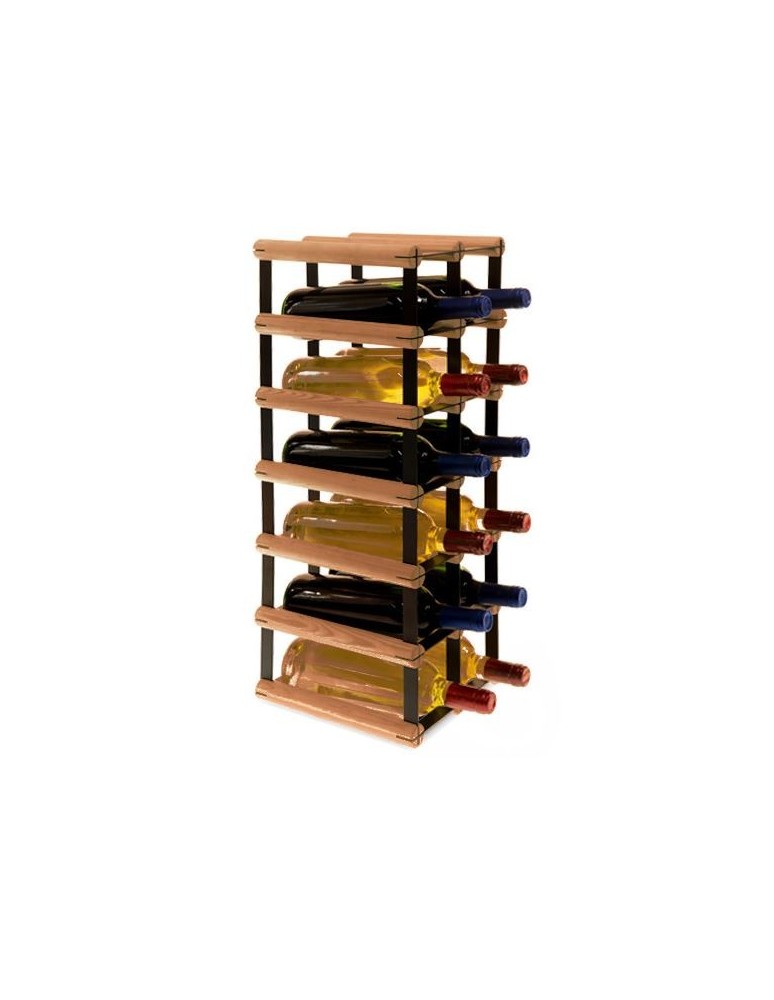Regały na butelki szklane/PET RW-8  Przechowywanie alkoholu w domu - Stojak · 12 butelek RW-8 2x6 czerń·brąz - produkt MODO24.PL 1