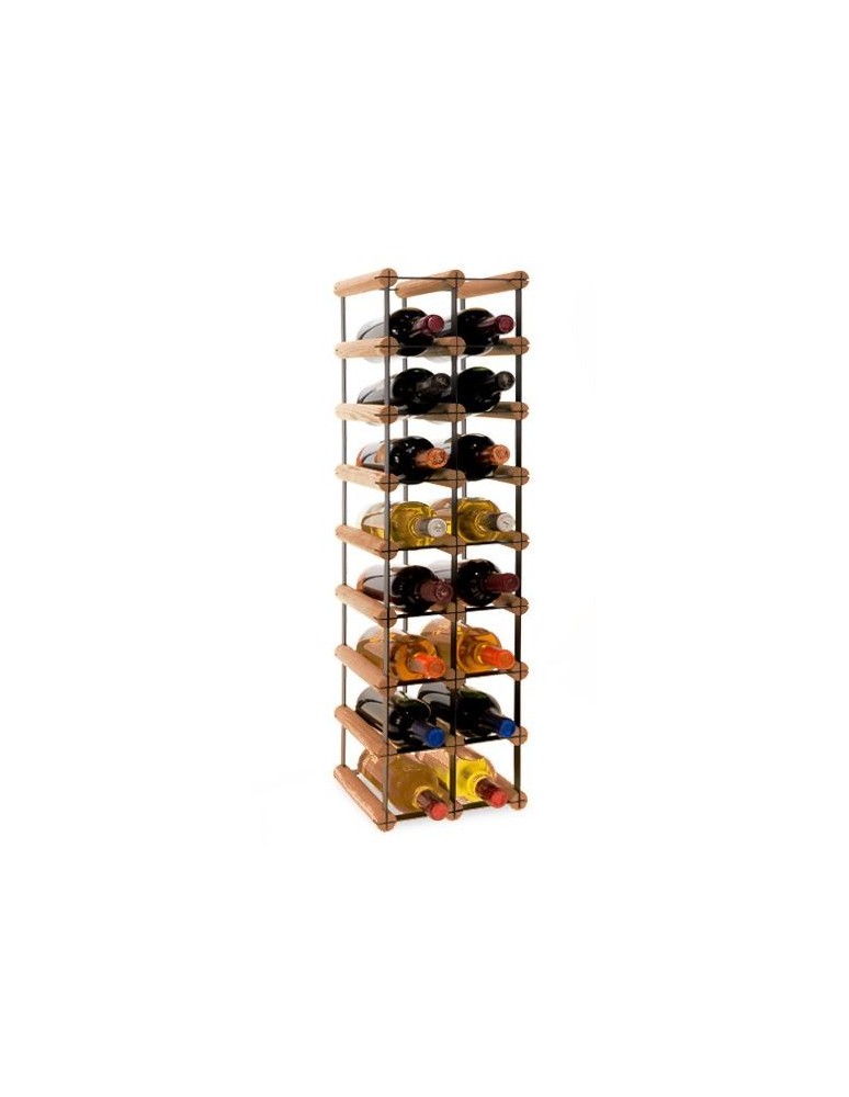 Regały na butelki szklane/PET RW-8  Przechowywanie alkoholu w domu - Stojak · 16 butelek RW-8 2x8 czerń·brąz - product MODO24.PL 1