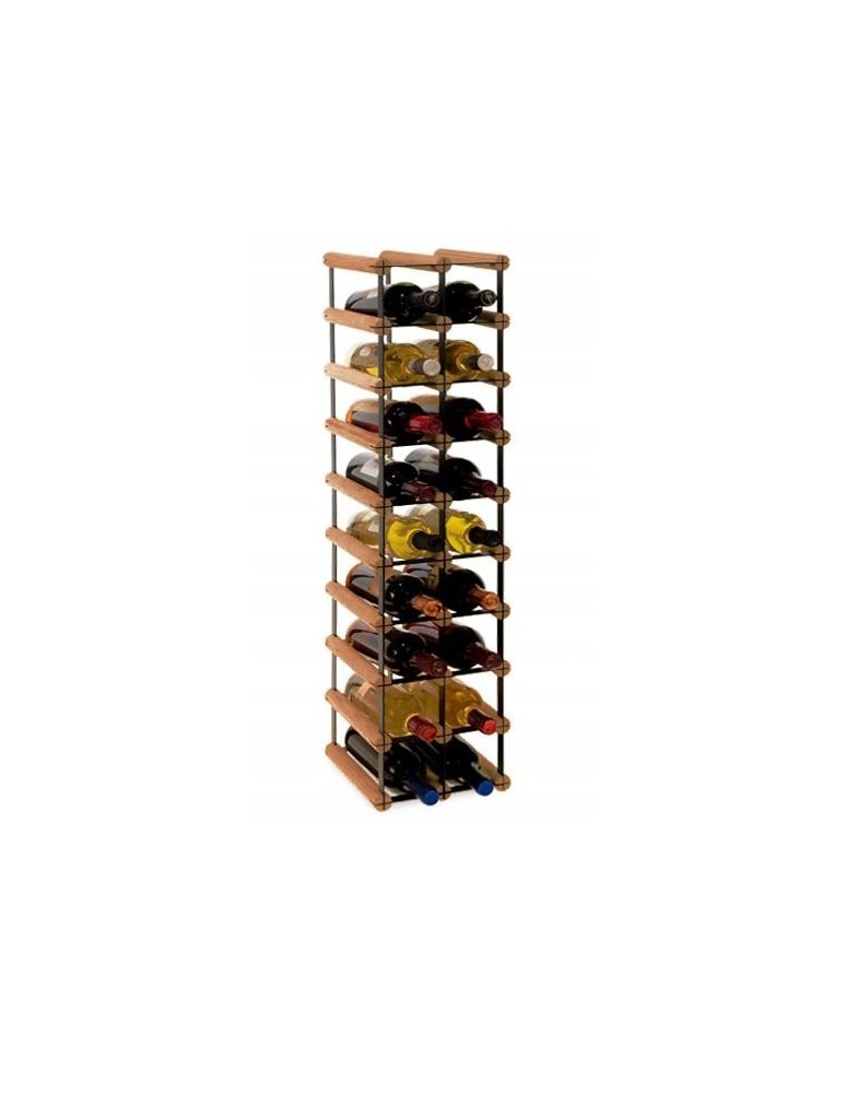 Regały na butelki szklane/PET RW-8  Przechowywanie alkoholu w domu - Stojak · 18 butelek RW-8 2x9 czerń·brąz - produkt MODO24.PL 1