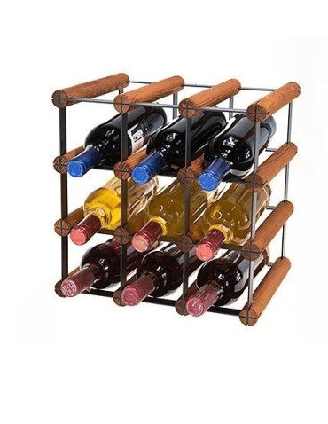 Stojak · 9 butelek RW-8 3x3 czerń·brąz
