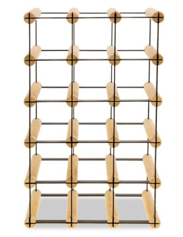 Regały na butelki szklane/PET RW-8  Przechowywanie alkoholu w domu - Stojak · 15 butelek RW-8 3x5 czerń·brąz - product 4