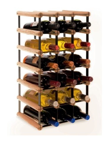 Regały na butelki szklane/PET RW-8  Przechowywanie alkoholu w domu - Stojak · 18 butelek RW-8 3x6 czerń·brąz - product 3