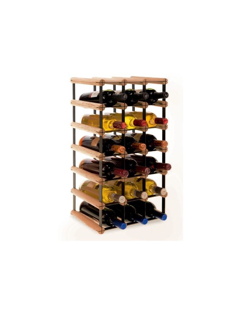 Regały na butelki szklane/PET RW-8  Przechowywanie alkoholu w domu - Stojak · 18 butelek RW-8 3x6 czerń·brąz - product MODO24.PL 3