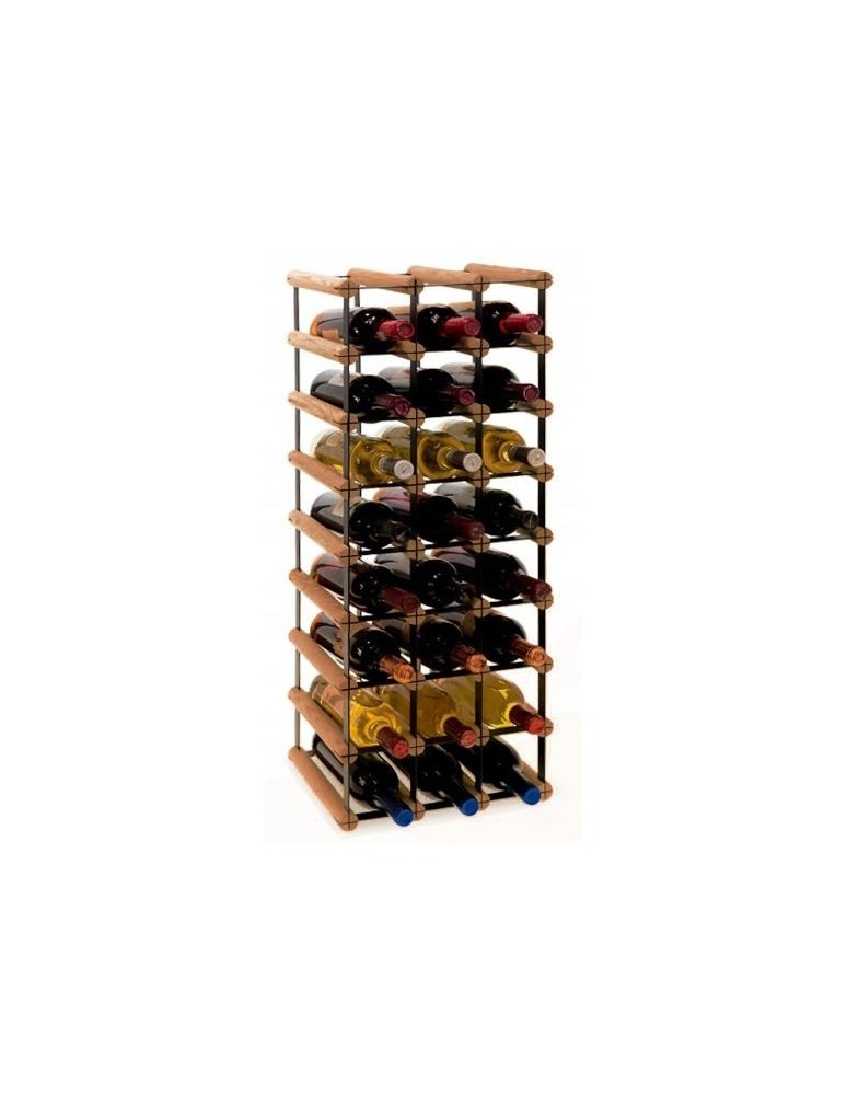 Regały na butelki szklane/PET RW-8  Przechowywanie alkoholu w domu - Stojak · 24 butelki RW-8 3x8 czerń·brąz - produkt MODO24.PL 1