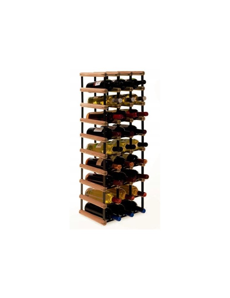 Regały na butelki szklane/PET RW-8  Przechowywanie alkoholu w domu - Stojak · 27 butelek RW-8 3x9 czerń·brąz - produkt MODO24.PL 1