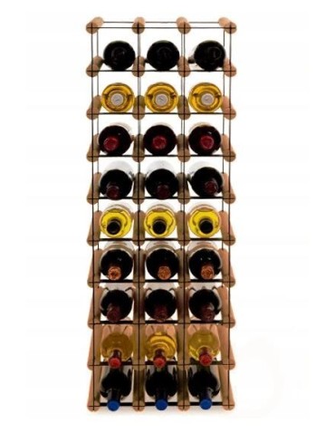 Regały na butelki szklane/PET RW-8  Przechowywanie alkoholu w domu - Stojak · 27 butelek RW-8 3x9 czerń·brąz - product 3