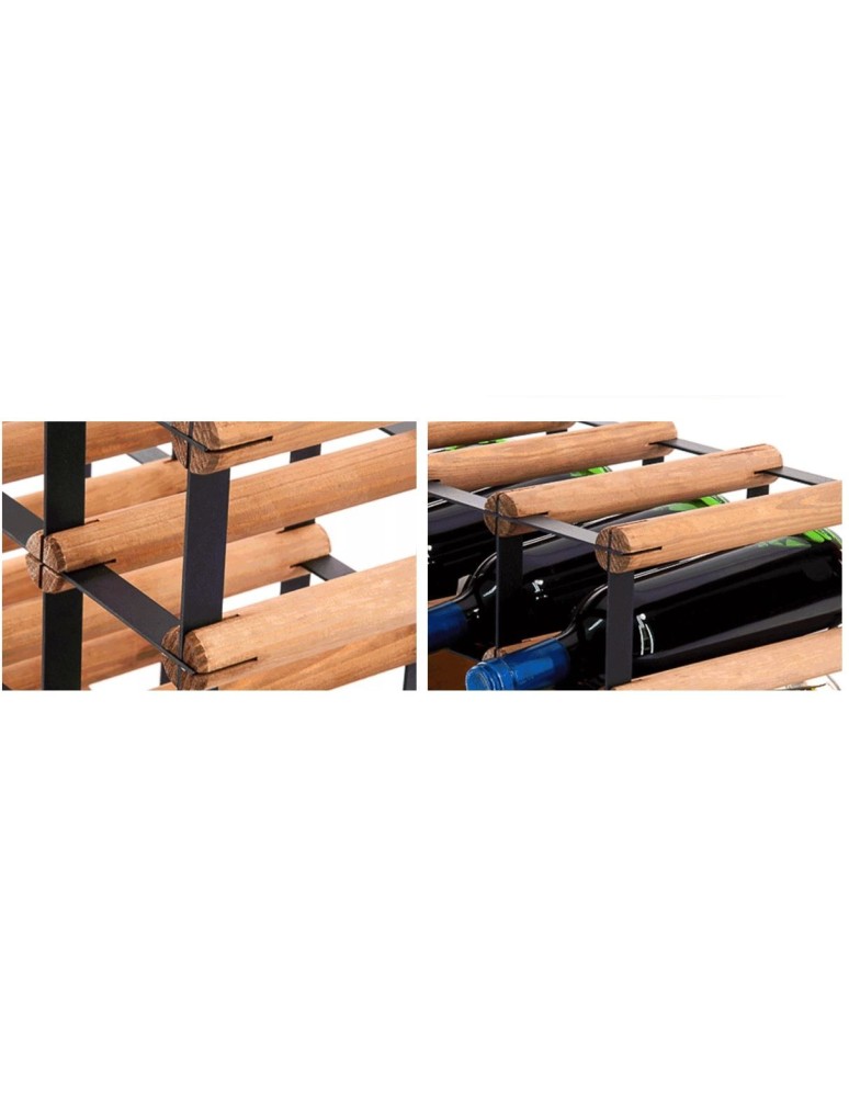 Regały na butelki szklane/PET RW-8  Przechowywanie alkoholu w domu - Stojak · 32 butelki RW-8 4x8 czerń·brąz - product MODO24.PL 3