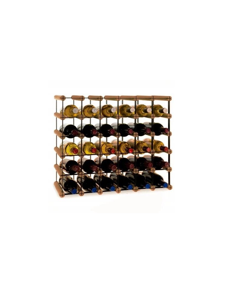 Regały na butelki szklane/PET RW-8  Przechowywanie alkoholu w domu - Stojak · 30 butelek RW-8 6x5 czerń·brąz - produkt MODO24.PL 1