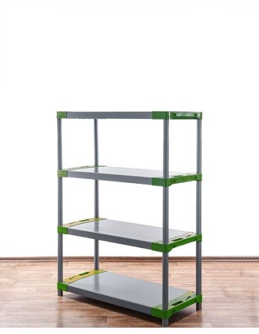Regał plastikowy TYTAN-4 szary · 138x90x46 · Nośność półki 160 kg